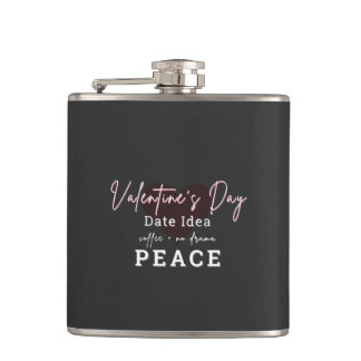 Met vinyl omwikkelde fles Valentijnsdag vrede Heupfles
