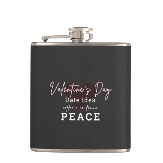 Met vinyl omwikkelde fles Valentijnsdag vrede Heupfles (Voorkant)