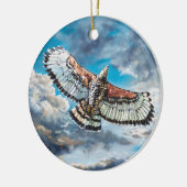 Met vleugels als adelaars - keramisch ornament (Links)