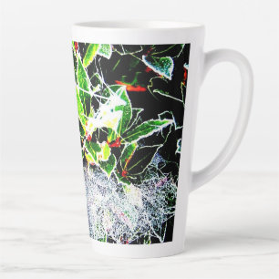met vorst bedekte holly en cobweb foto latte mok
