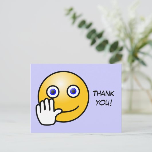 Met vriendelijke groet! Golvende emoticon Briefkaart (Staand voorkant)