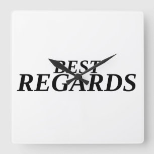 Met vriendelijke groet Minimalistische wandklok Vierkante Klok