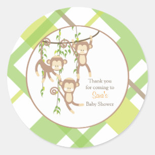 Met vriendelijke groet   Triplet Monkeys Baby show Ronde Sticker