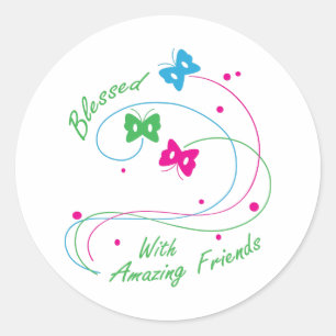 MET VRIENDEN BLOED RONDE STICKER