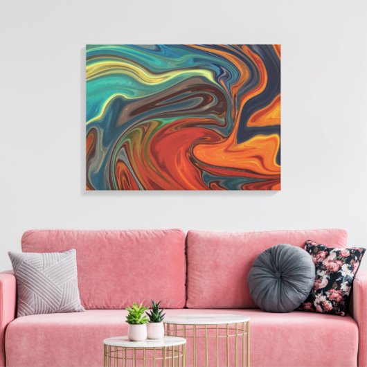 met vuur en ijs omwikkeld canvas (Insitu (Woonkamer))