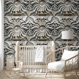 met water geweven schelp behang