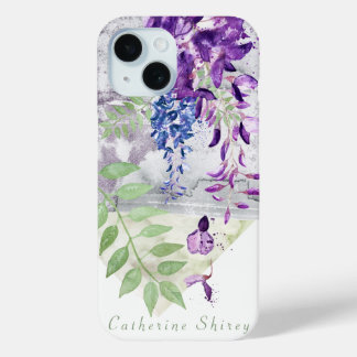 Met waterverf geschilderde wisteria-telefoonhoesje