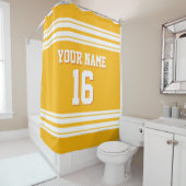 met White Stripes Sports Jersey Douchegordijn (In situ)