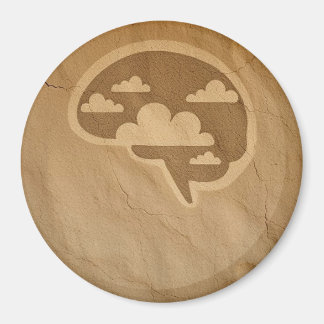 Met wolken gevulde nette gestileerde hersenen op d magneet