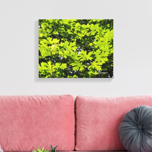 Met zondeklapte bladeren in het bos canvas afdruk (Insitu (Woonkamer))