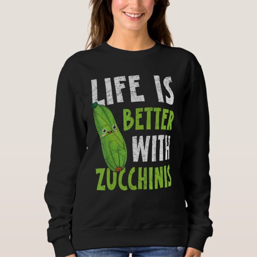 Met Zucchinis Vegan Vegetable Healthy Trui (Voorkant)