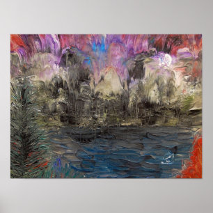 Met zuur gewassen landschap poster