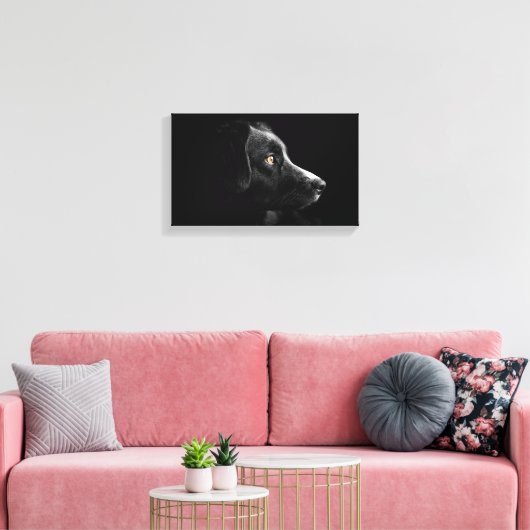met zwarte labrador relayback omwikkeld canvas (Insitu (Woonkamer))