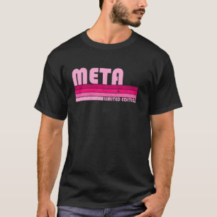 Meta Name Personalized Retro  80s 90s geboorte T-shirt