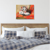 Meta Plückebaum's Oude Snoezige Kat Schilderij Canvas Afdruk (Insitu (Slaapkamer))