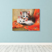 Meta Plückebaum's Schattigee kattenschilderij Canvas Afdruk (Insitu (Houten vloer))