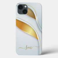 Metaal 3D-look Calligrafie Initialen Goud Wit