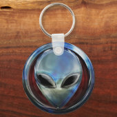 Metaal Alien Head 03 Sleutelhanger (Voorkant)