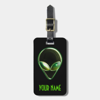 Metaal Alien Head 04 Bagagelabel