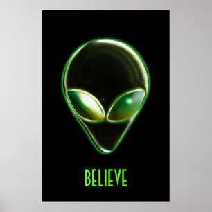 Metaal Alien Head 04 Poster