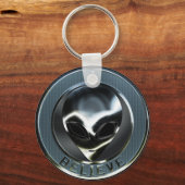 Metaal Alien Head 05 Sleutelhanger (Voorkant)