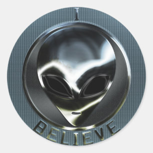 Metaal Alien Head 05 Sticker