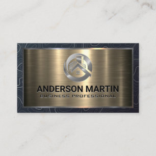 Metaal Aluminium Metallisch Vastgoedlogo Visitekaartje