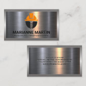 Metaal Aluminium | Pet voor de bouw Logo Visitekaartje (Voorkant / Achterkant)