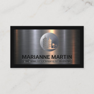 Metaal Aluminium Zilver   Commercieel gebouw Logo Visitekaartje