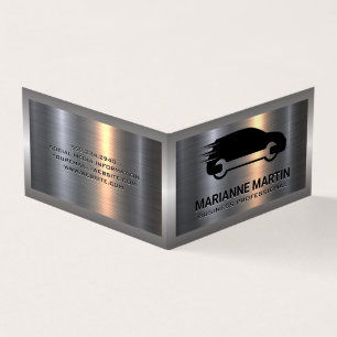 Metaal aluminiumzilver geborsteld   Auto-service Visitekaartjes