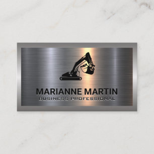 Metaal aluminiumzilver geborsteld   Earth Mover-Lo Visitekaartje