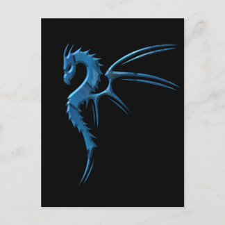 Metaal Blauwe Draak Briefkaart
