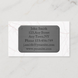 Metaal Bord op marmer-visitekaartje Visitekaartje