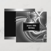 Metaal Chrome Black White Style Silver Mannen 30th Kaart (Voorkant / Achterkant)