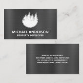 Metaal | Cirkelzaag | Bomen Visitekaartje (Voorkant / Achterkant)