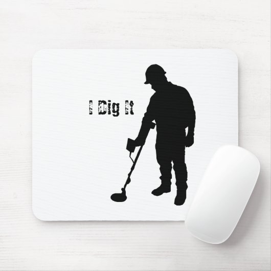 Metaal detecteren - ik dig het - Mousepad Muismat (Met muis)