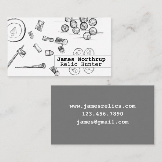 Metaal Detecteren Relic Treasure Hunter Munten Nag Visitekaartje (Voorkant / Achterkant)