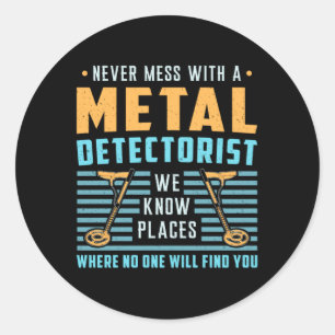 Metaal Detectorist Detector Gift Idee Ronde Sticker