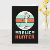 Metaal Detectorist Retro Grappig Gift Idee Kaart (Gele Bloem)