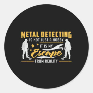 Metaal die Gouden Detectorist Gift Idee ontdekken Ronde Sticker