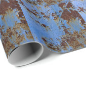 Metaal en blauwe verf textuur. cadeaupapier (Rol Hoek)