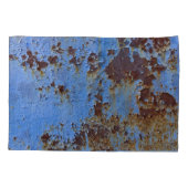 Metaal en blauwe verf textuur. kussensloop (Achterkant)