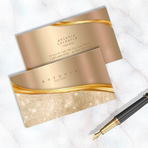 Metaal en Glitter Wave Gold ID807 Visitekaartje