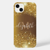 Metaal en Golden Glitter iPhone Hoesje (Achterkant)