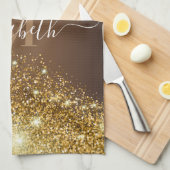 Metaal en Golden Glitter Theedoek (Quarter Fold)