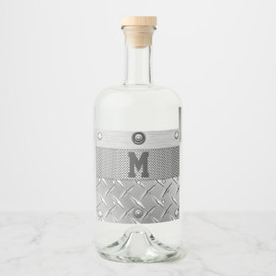 Metaal en Staal Liquor Likeurfles Etiket