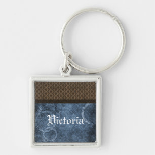 Metaal gear Steampunk Premium Sleutelhanger, blauw Sleutelhanger