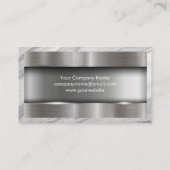 Metaal geborsteld | Marmergrens Visitekaartje (Achterkant)