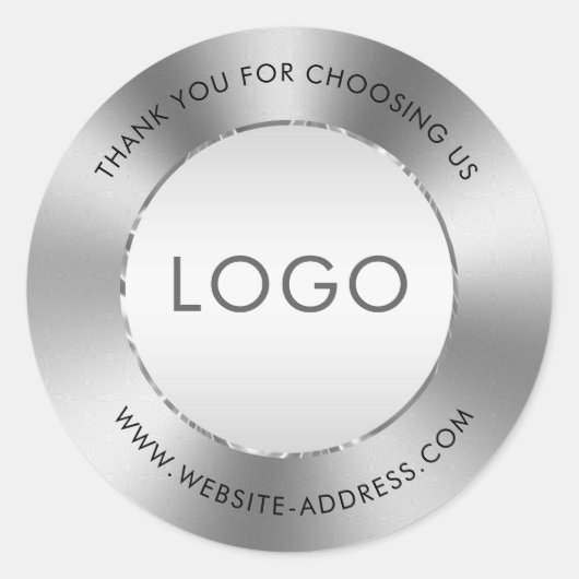 Metaal glanzend roestvrij staal look ronde sticker (Voorkant)