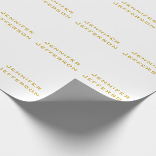 Metaal Goud & Witte Professionele Moderne Elegant Cadeaupapier